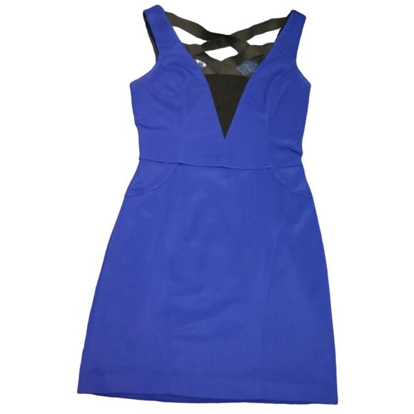 Betsy Blue Sleeveless V-Neck Dress With Crisscross Back & Zipper Size‎ 10 - Picture 7 of 10